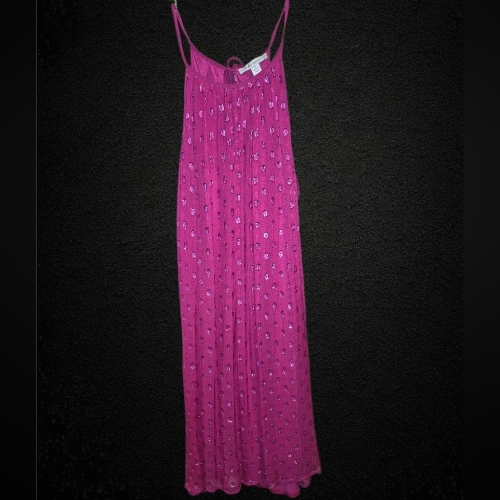 Ella Moss Bright Pink Metallic Shift Dress M - Picture 4 of 15